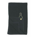 100% Cotton Tri Fold Golf Towel w/ Grommet & Hook